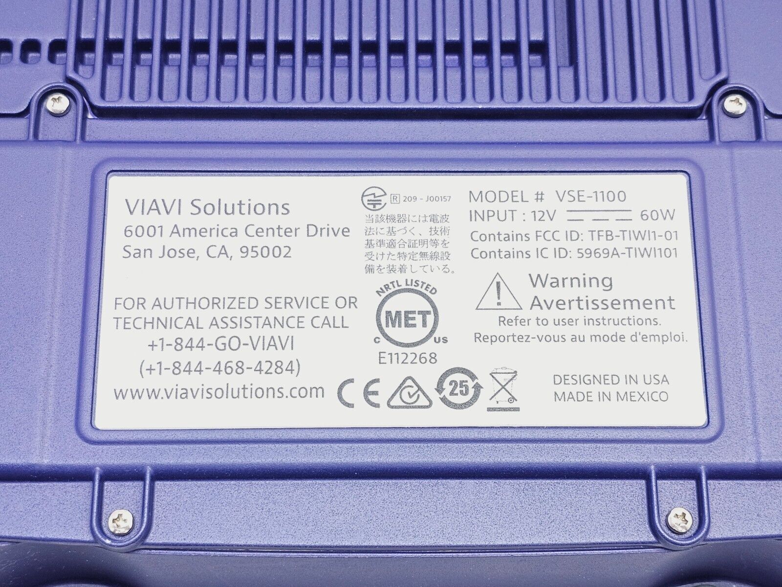Viavi JDSU VSE-1100 Digital Spectrum Video Analyzer Noise Troubleshooter 1.8GHz