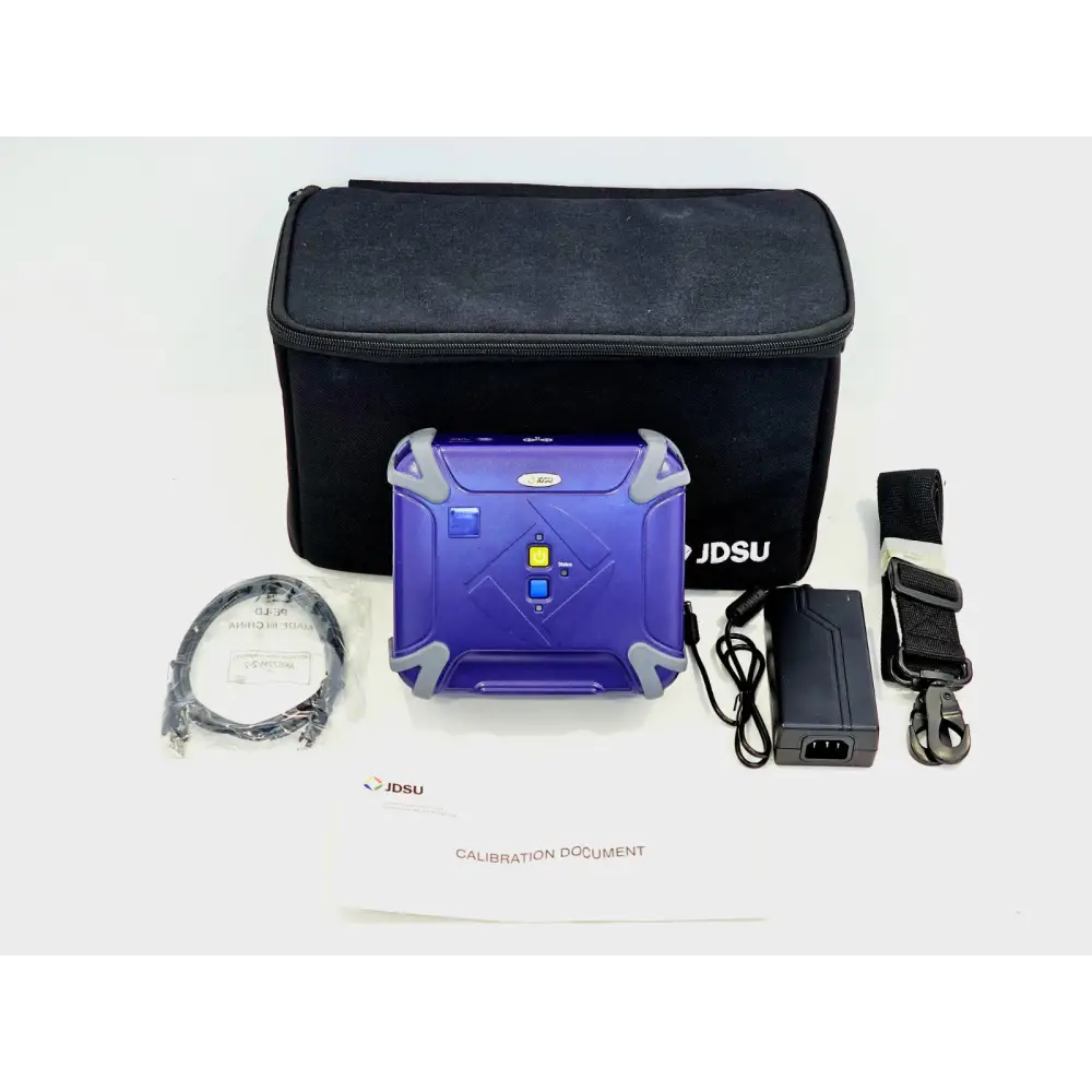 Viavi JDSU WFED-300AC WiFi Advisor kit: unit, JDSU carry case, AC adapter, USB cable, shoulder strap, calibration document