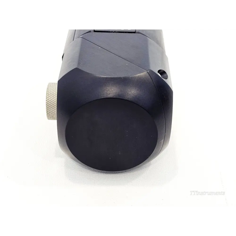 VIAVI mOPM-C1RHIS remote head rear end view showing large circular aperture and knurled adapter locking ring