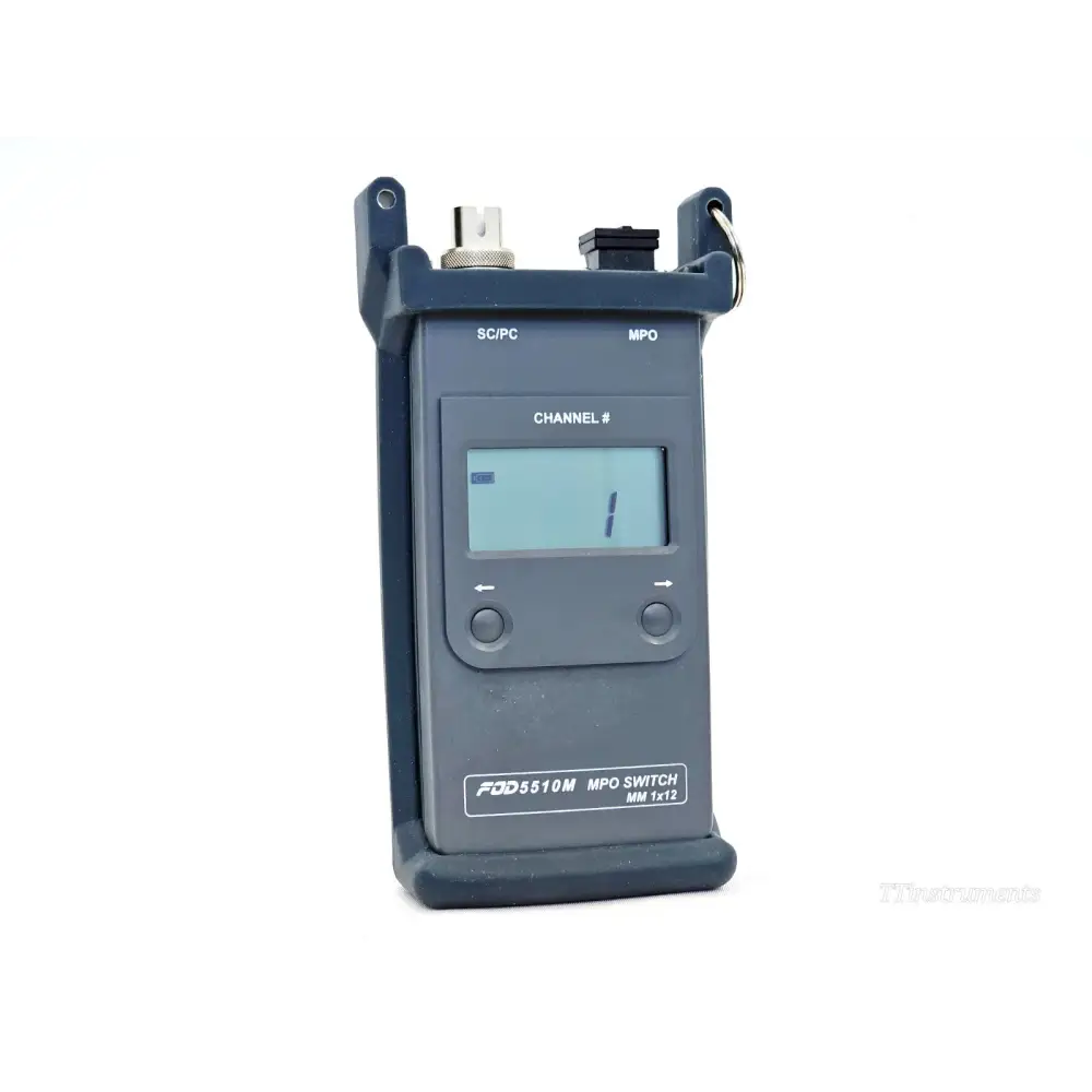 Viavi FOD5510M MPO Switch front panel showing LCD channel display, SC/PC and MPO ports