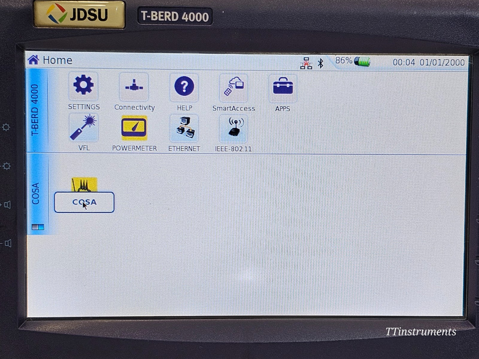 Viavi MTS 4000 power adapter and stylus accessories laid out