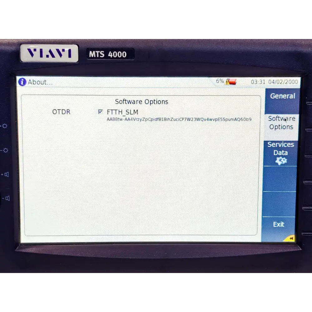 Viavi MTS 4000 Mainframe with 4126 LM SM OTDR 1310/1550nm Last Mile APC-SC12