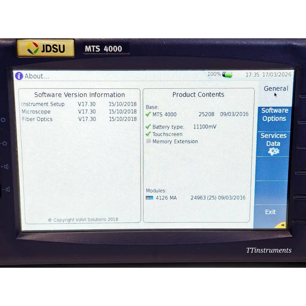 Viavi MTS 4000 Mainframe with 4126 MA SM OTDR 1310/1550nm8