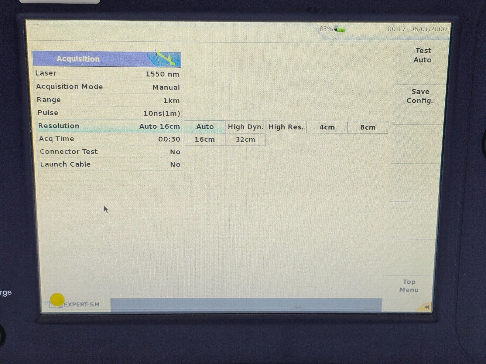 Viavi MTS 6000A V2 + 8126B SM OTDR 1310/1550 nm 41/40 dB E8126B APC FC