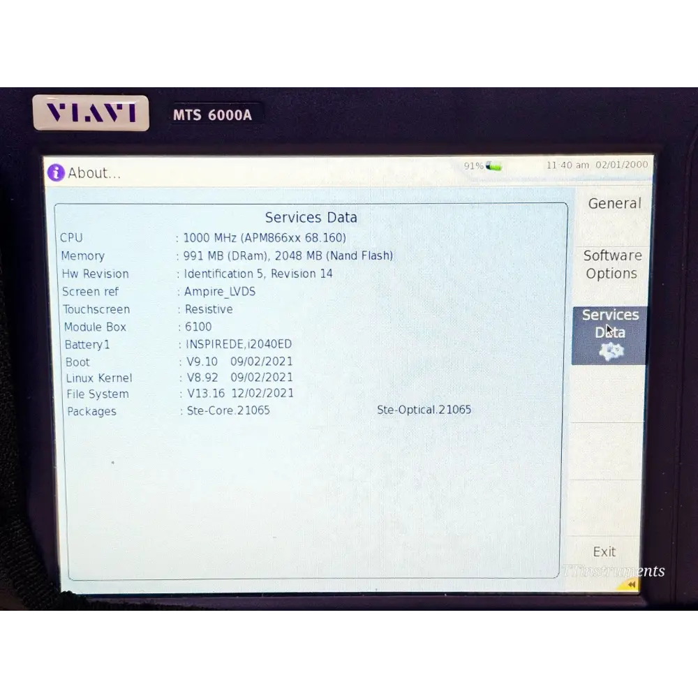 Viavi MTS 6000A V2 and 6100 Module Carrier complete unit as supplied
