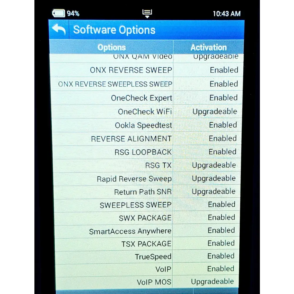 Viavi ONX-630 DSAM Meter DOCSIS 3.1 Forward Reverse Sweep 65/200 MHz 1.2/1.2 GHz