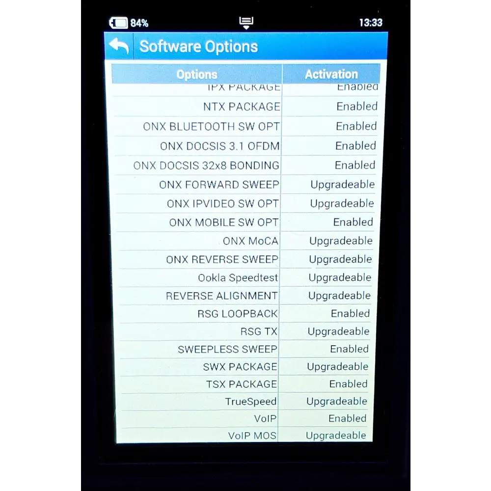 Viavi ONX-630 DSAM Meter DOCSIS 3.1 IPX Package 65/200 MHz 1.2/1.2 GHz13
