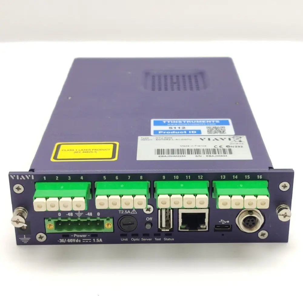 Viavi OTU 5000 EOTDR2-L-A1-COTU 1625 nm 40 dB OTDR MEDIUM RANGE 16-Port