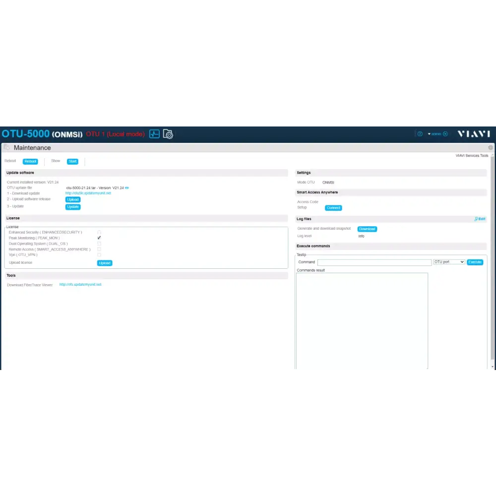 Viavi OTU 5000 EOTDR2-L-A1-COTU 1625 nm 40 dB OTDR MEDIUM RANGE 16-Port