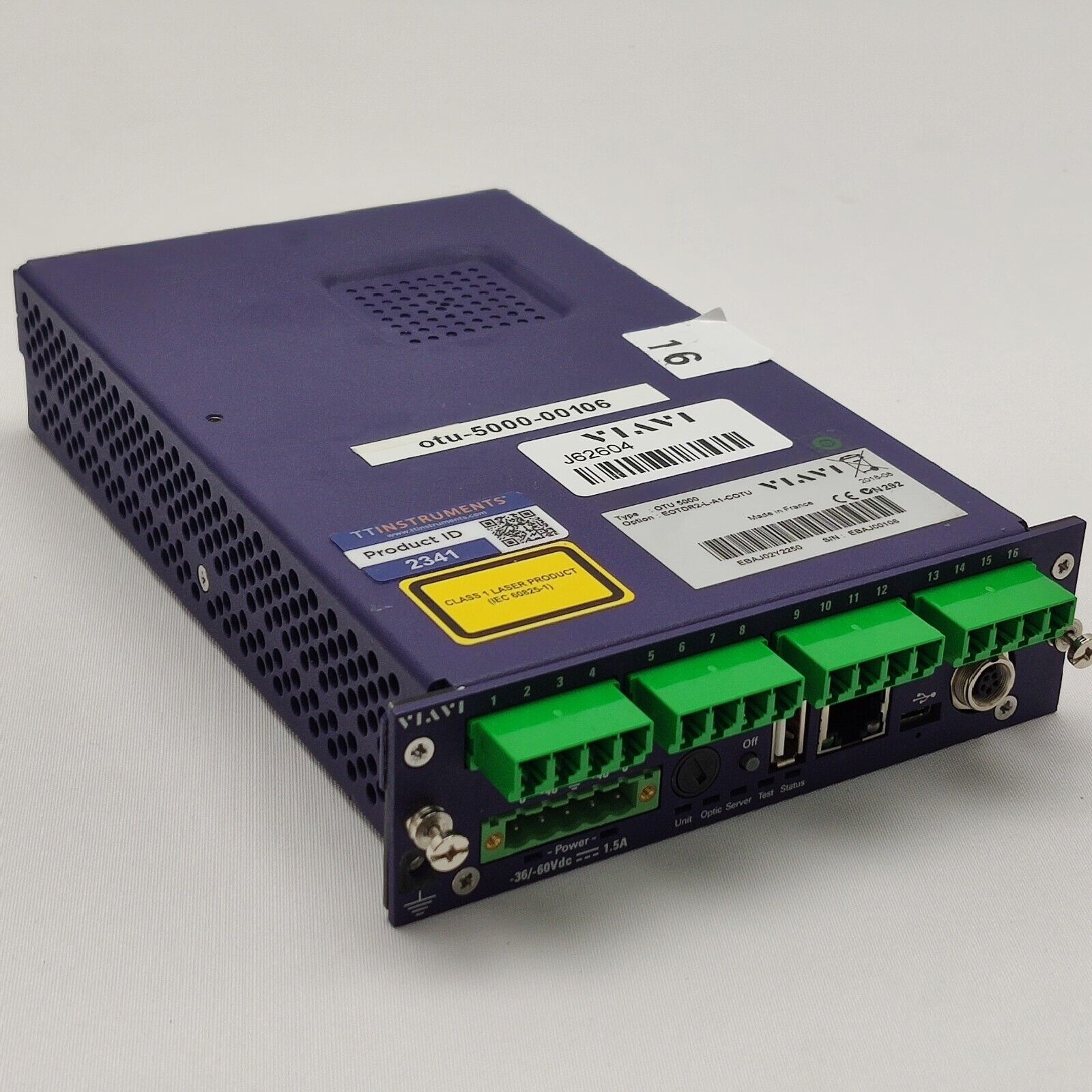 Viavi OTU 5000 EOTDR2-L-A1-COTU 1625nm OTDR 40 dB 16-Port