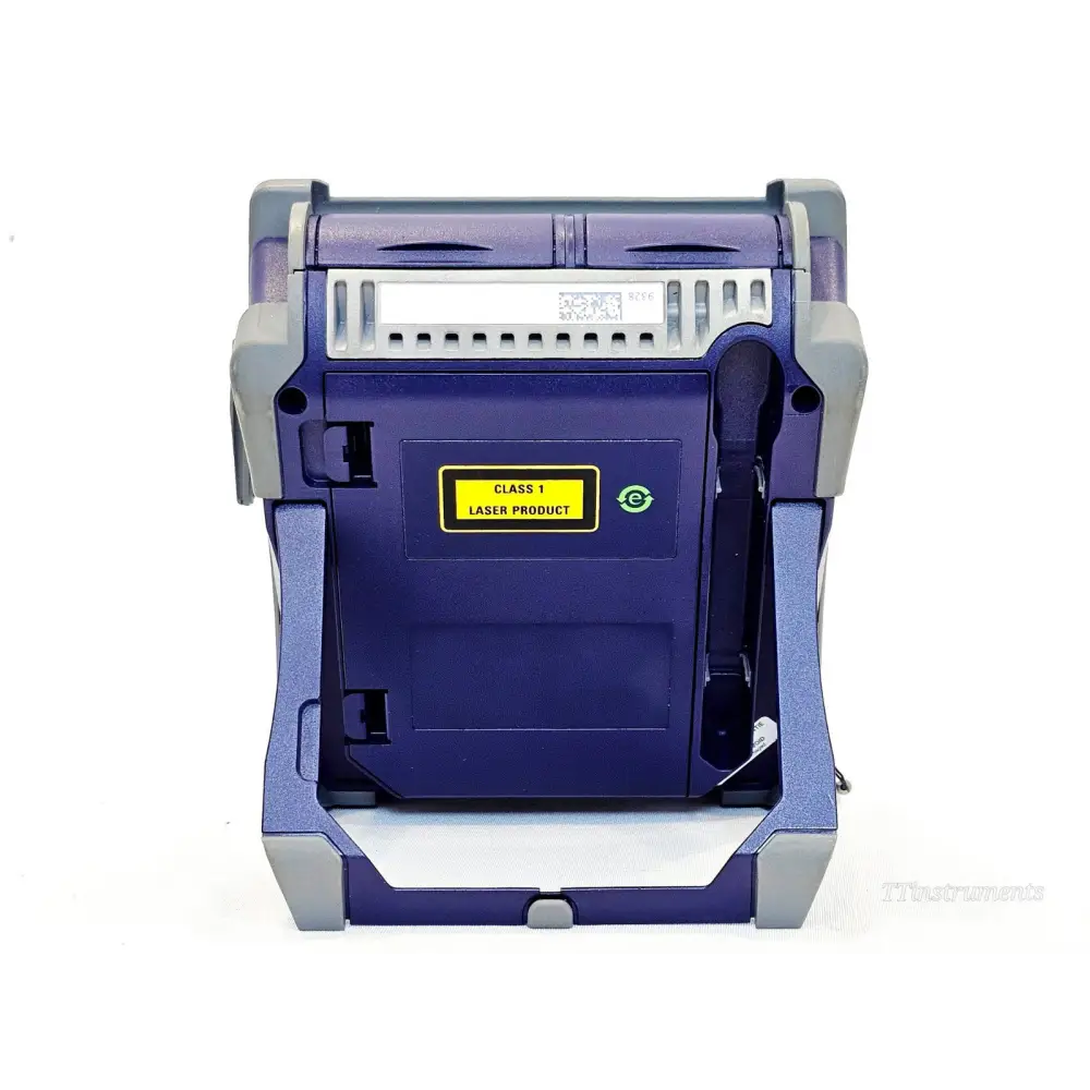 VIAVI SmartOTDR E118FA65 rear view showing Class 1 Laser Product warning label and battery compartment