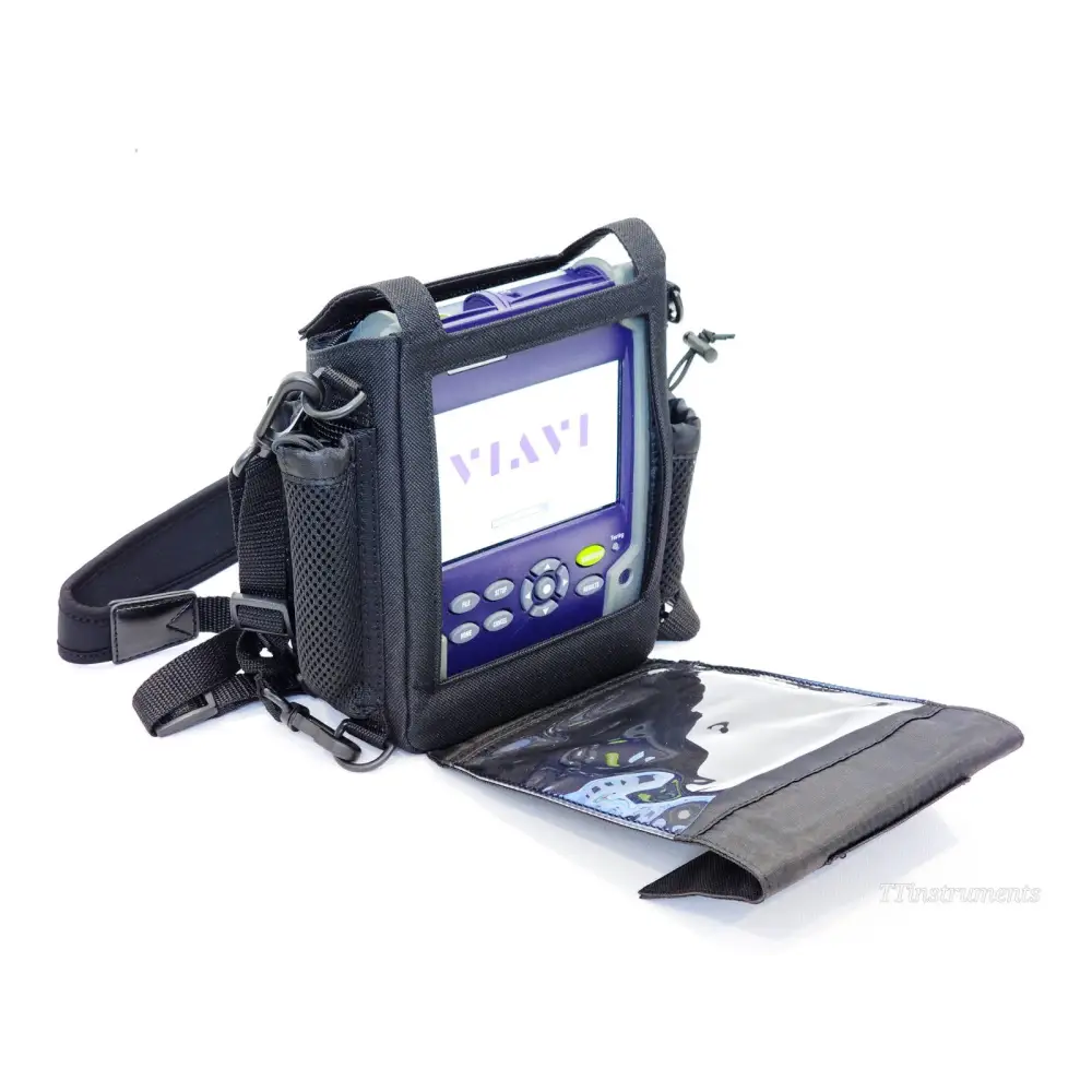 VIAVI SmartOTDR E118FA65 in hands-free soft carry case with shoulder strap and open protective document pouch