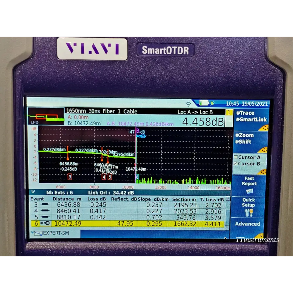 VIAVI SmartOTDR E118FA65 Handheld OTDR APC Live 1650nm New15