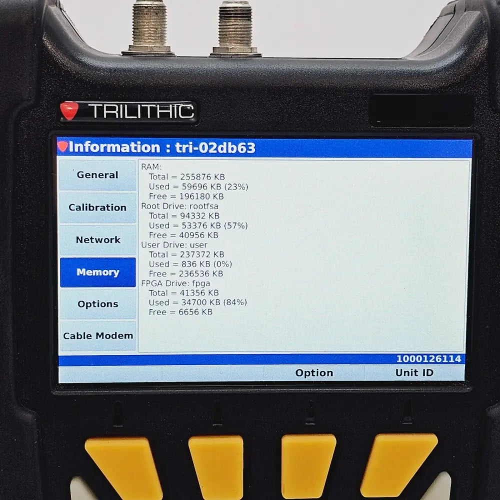Viavi Trilithic 1G DSP full kit laid out showing all included accessories