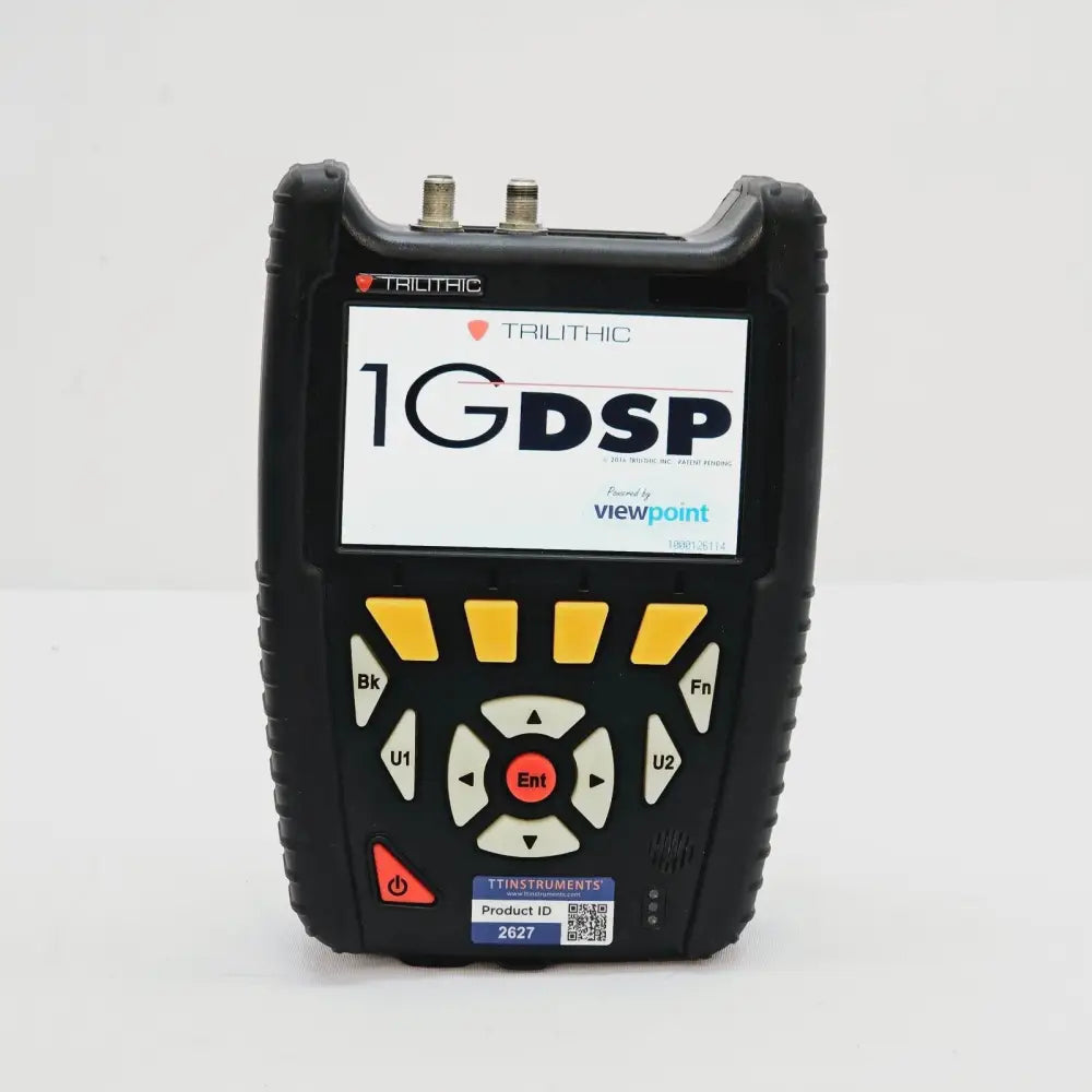 Viavi Trilithic 1G DSP analyser left-side view showing RF connectors