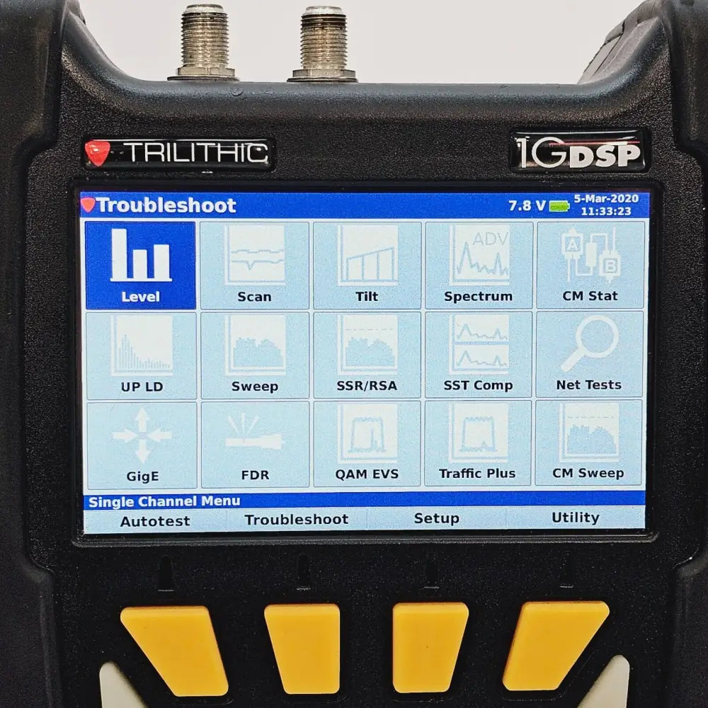 Viavi Trilithic 1G DSP DualRf cosmetic condition showing front housing