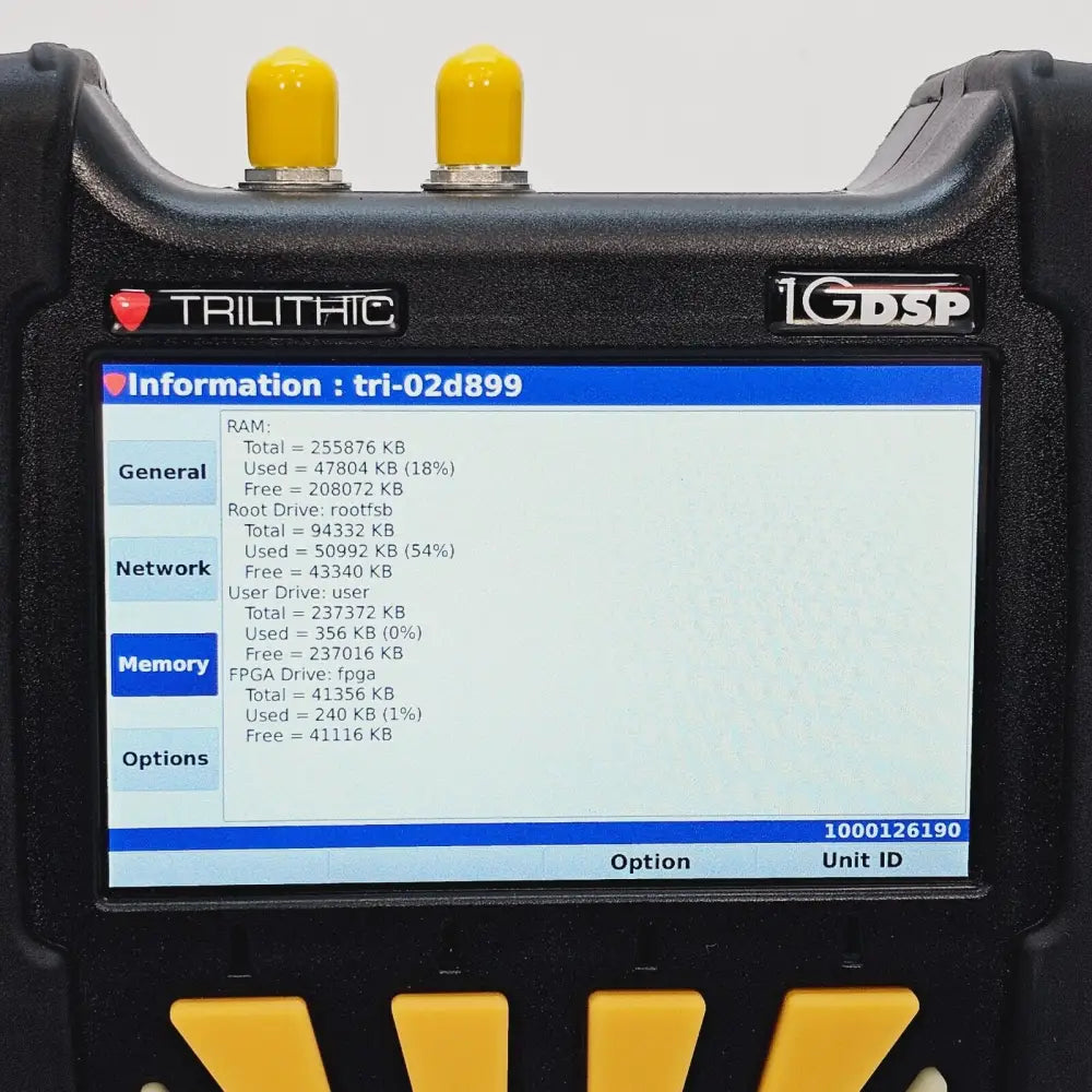 Viavi TDR DSP meter angled view showing full unit and screen