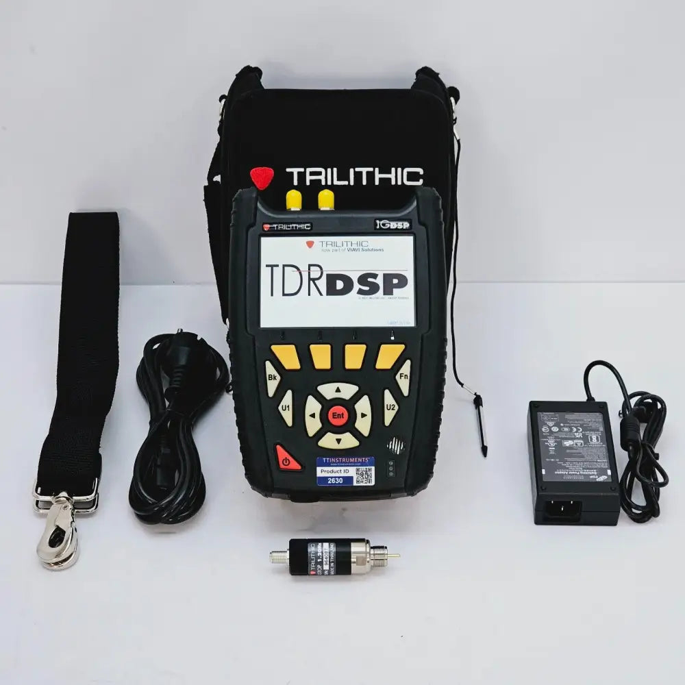 Viavi Trilithic TDR DSP time-domain reflectometer front view with display screen