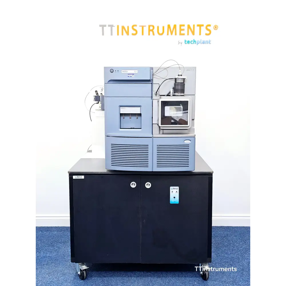 Waters Xevo TQ-S triple quadrupole mass spectrometer 186005453 front view with IonBench workbench