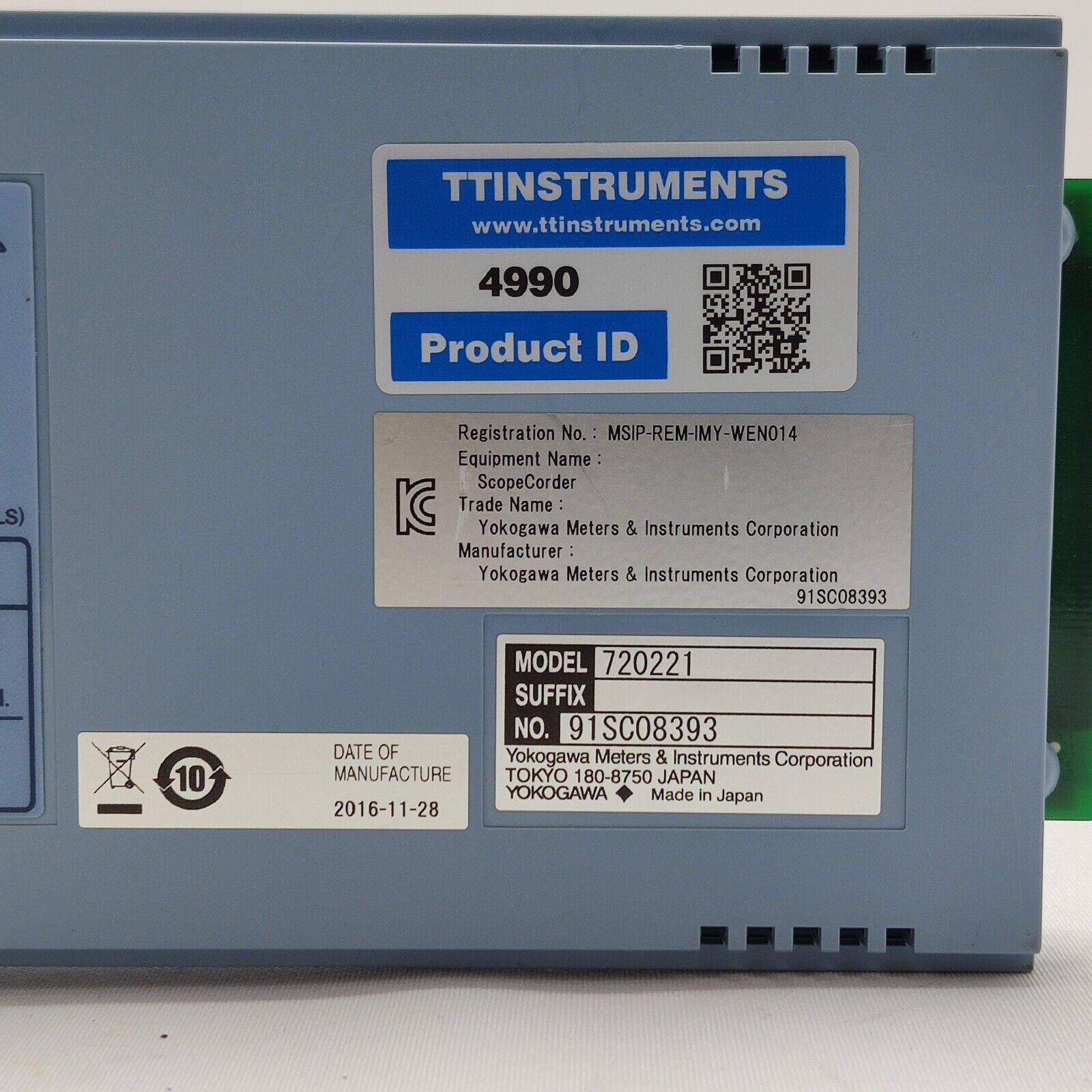 Yokogawa 720221 16-CH Temperature/Voltage Input Module w/ 701953 16-CH Scanner B