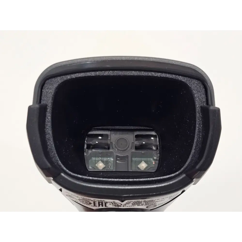 Zebra DS2208 barcode scanner scanning window and aiming LED detail