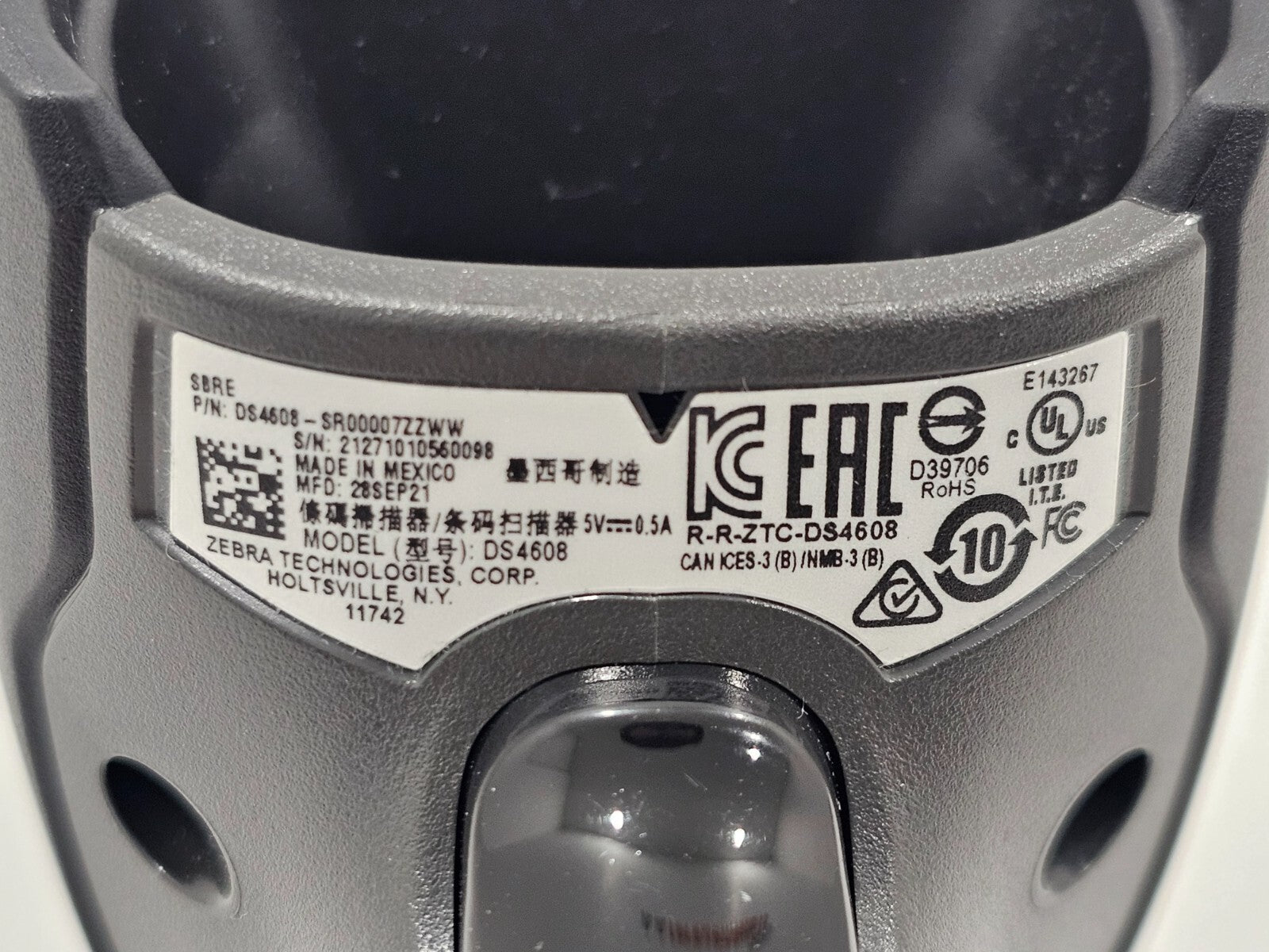 Zebra DS4608-SR00007ZZWW DS4608 2D Barcode Scanner - Black