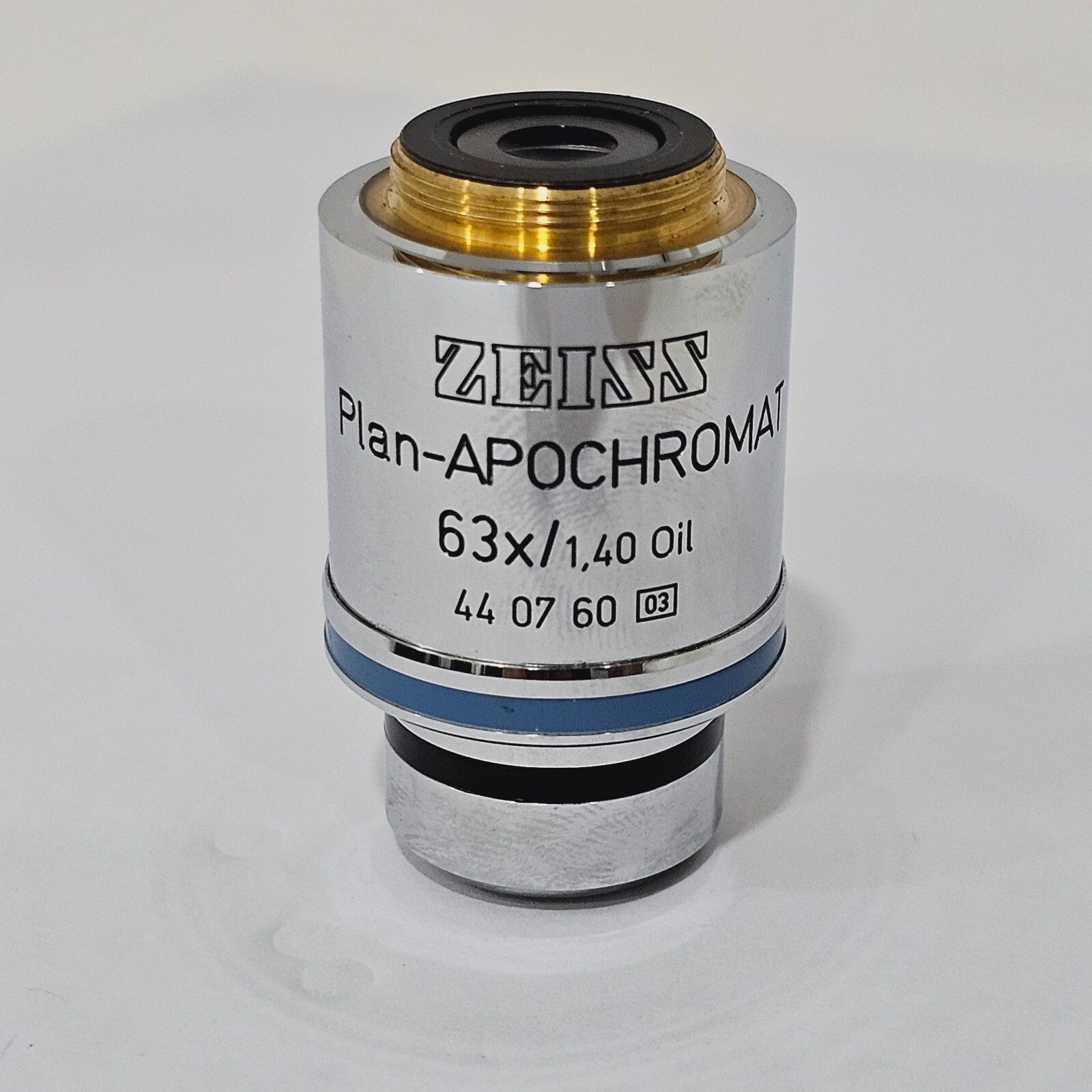 ZEISS Plan-APOCHROMAT 63x/1.40 Oil 44 07 60 (03) Oil Microscope Objective Lens