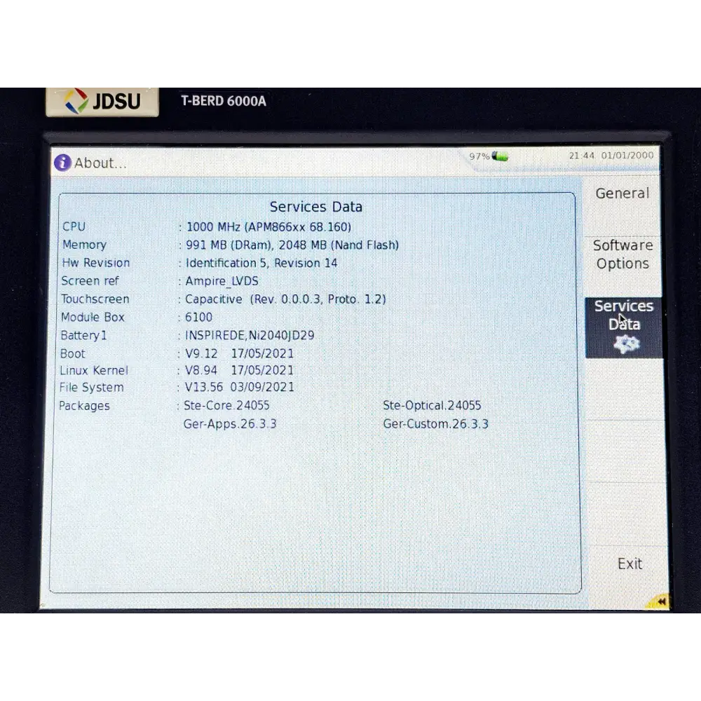 Viavi MTS 6000A V2 OTDR unit showing port connectors and module interface panel