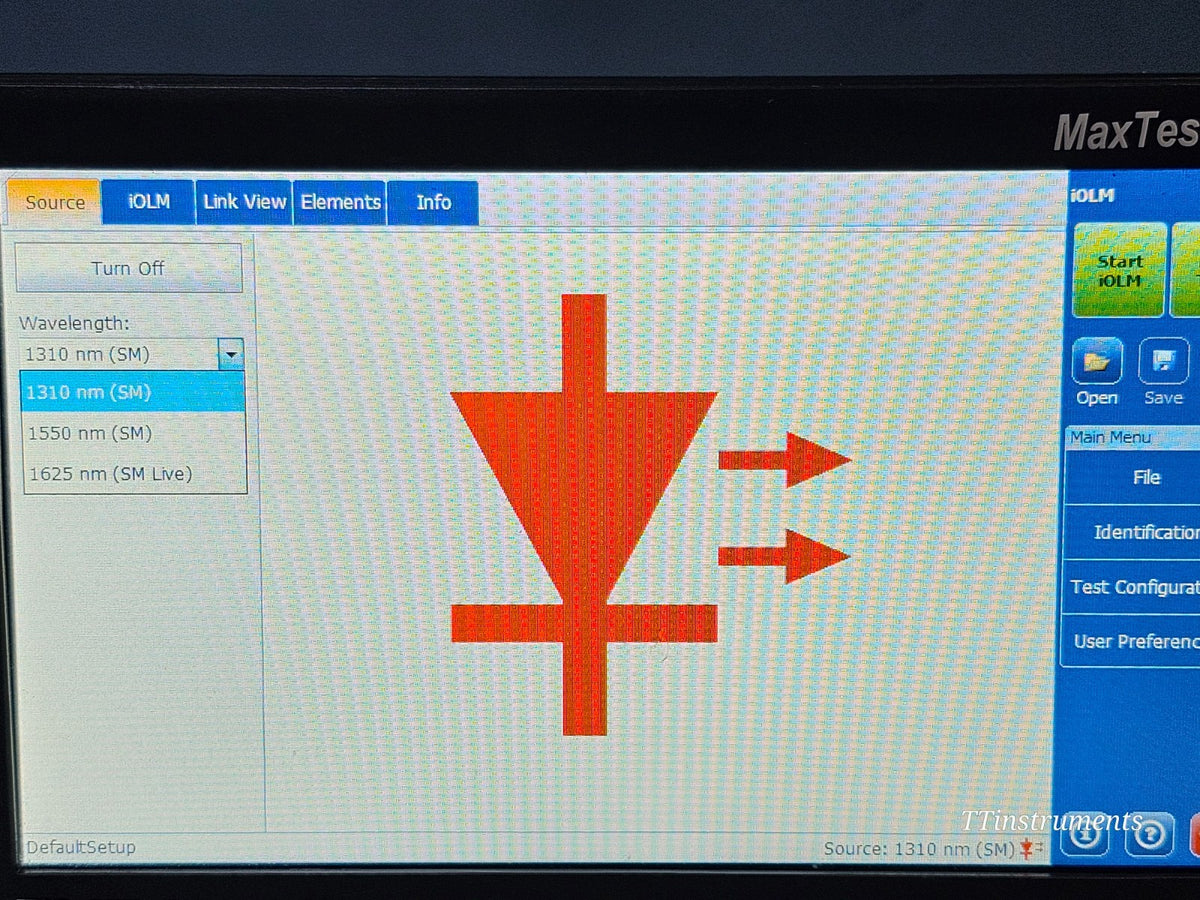 EXFO MAX-730C-SM2-EA fiber tester USB and data port close-up