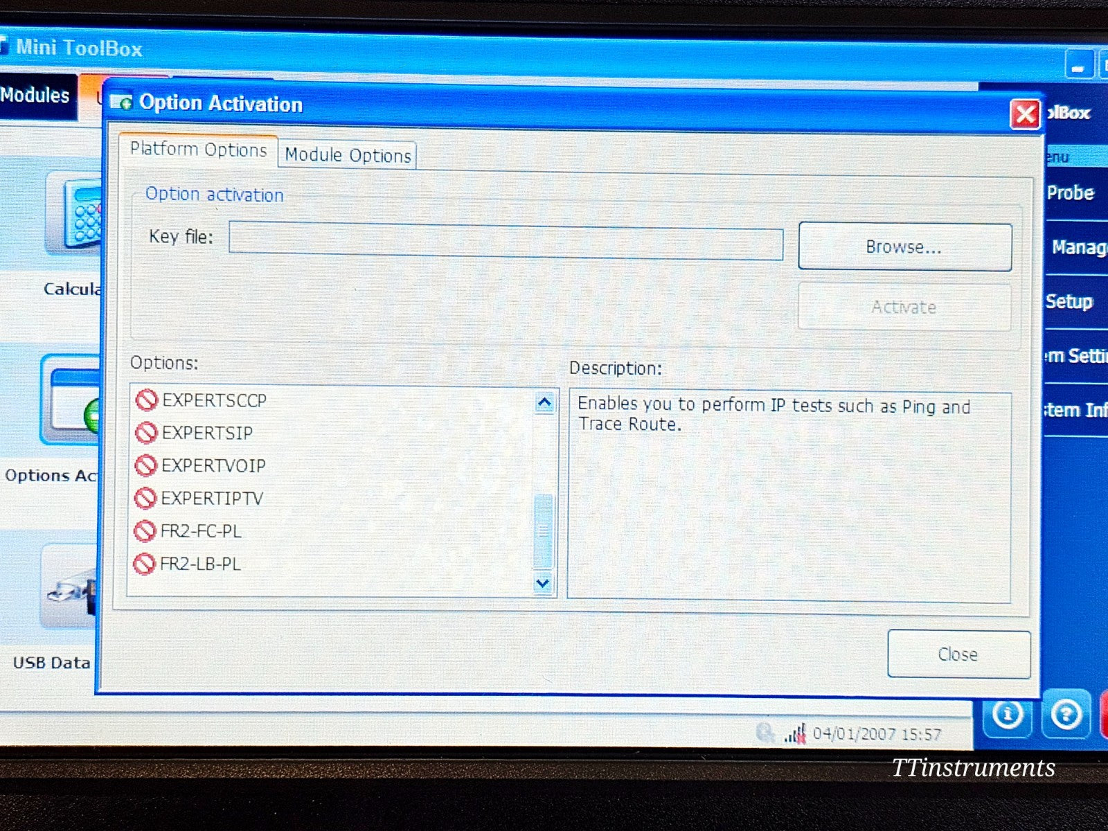 EXFO FTB-1 Mainframe with FTB-860 Ethernet Tester 1G RFC 2544 Ether SAM