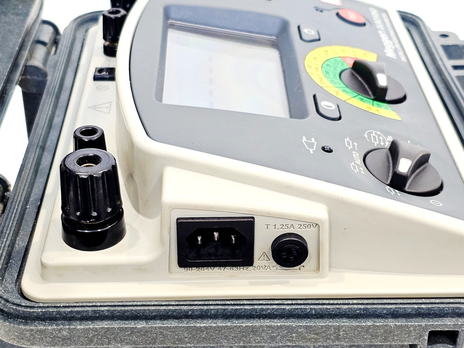 Megger DLRO10HD top view showing carry handle and instrument casing