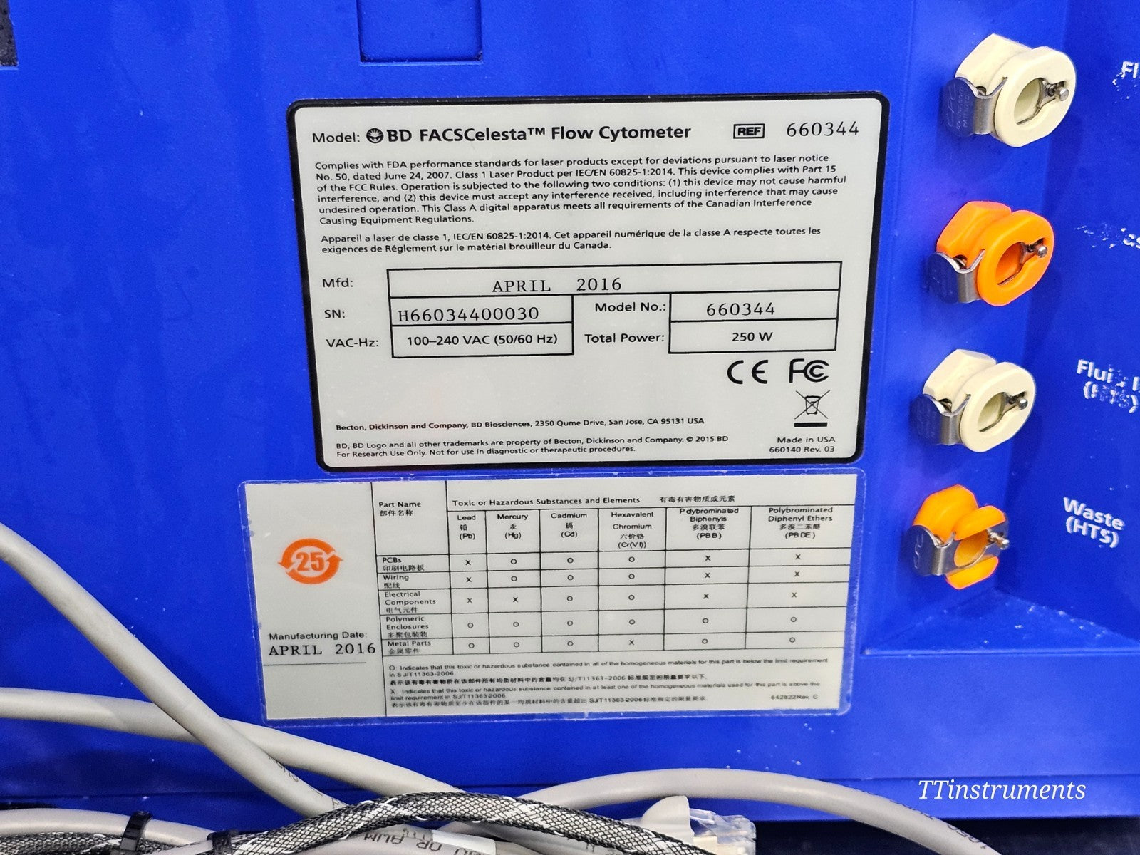 BD FACSCelesta Multicolor Flow Cytometer 3 Lasers BVR w/ BD HTS + Supply System.