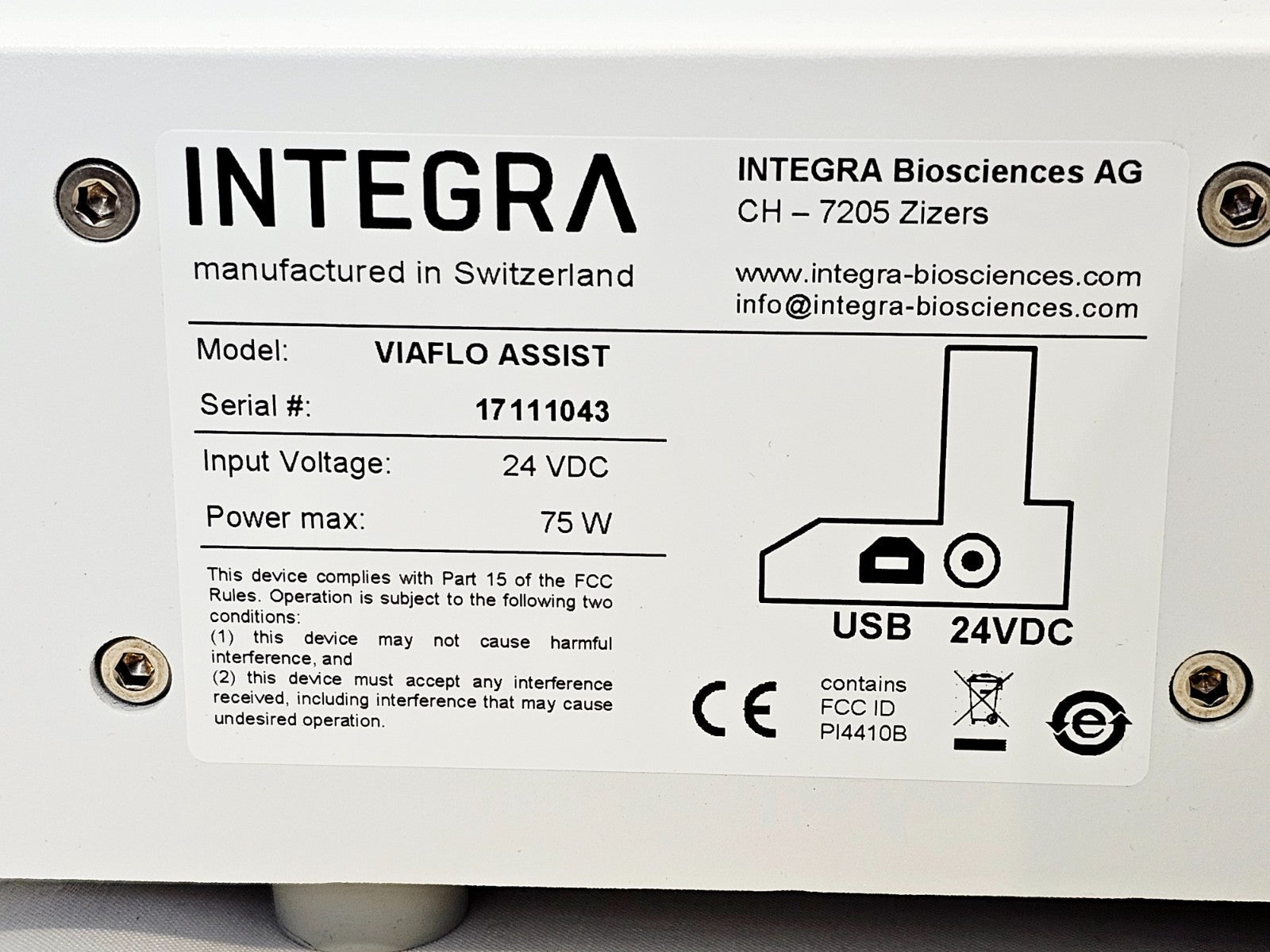 Integra Biosciences micropipette control buttons display used liquid handling