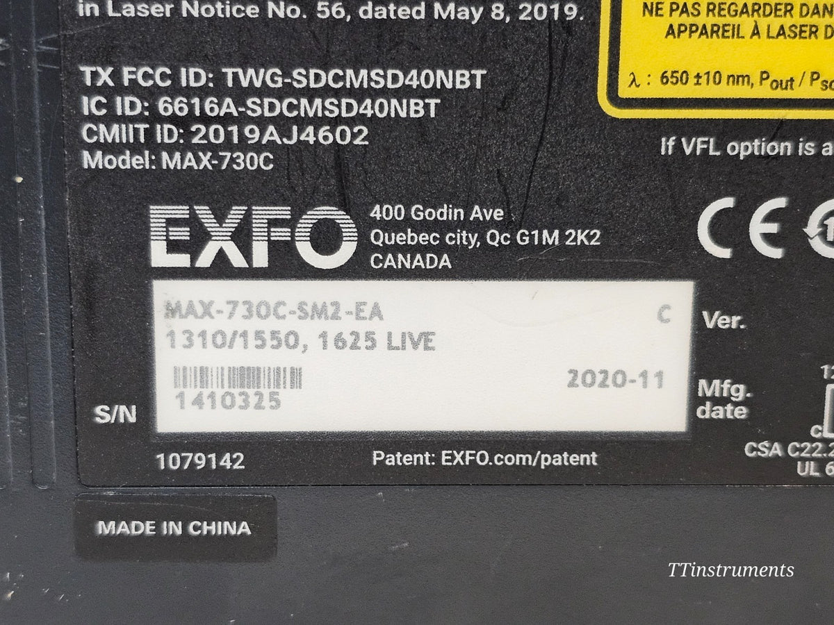 EXFO MAX-730C OTDR top view showing condition and cosmetic detail