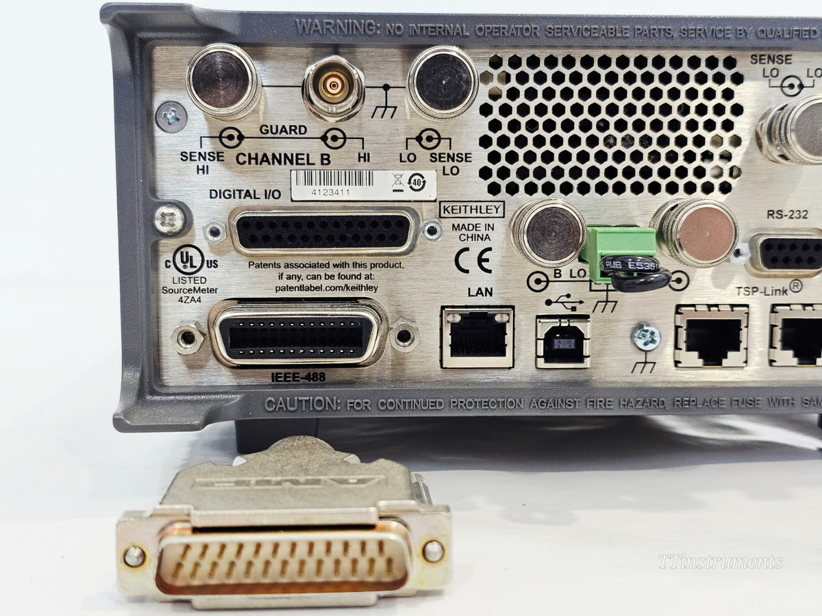 Keithley 2636B SMU top view showing chassis and ventilation
