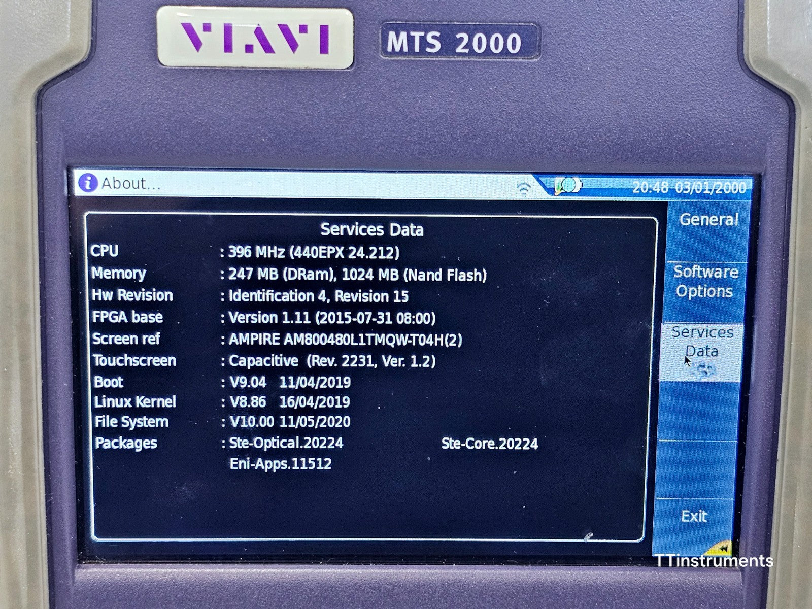 Viavi JDSU MTS 2000 PM/VFL + 4126 MP2 Metro PON 1310/1550 nm OTDR 46/45 dB SC-PC