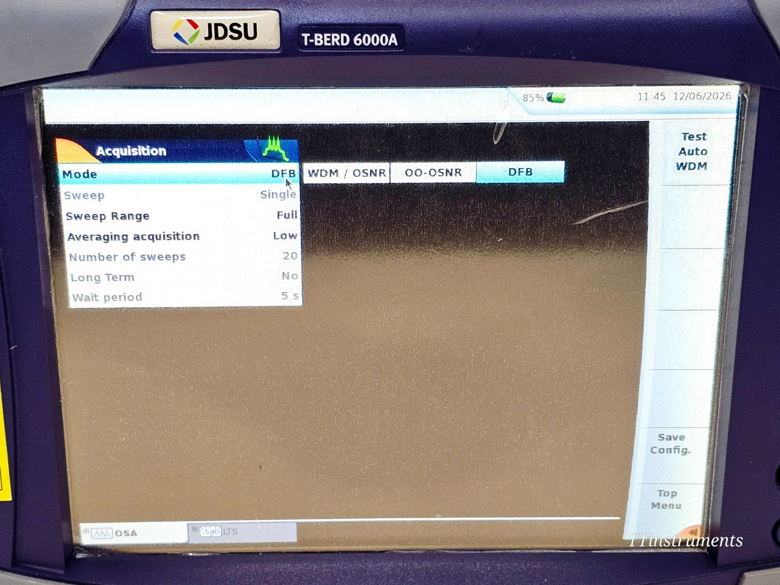 VIAVI JDSU optical spectrum analyser side vent and chassis detail