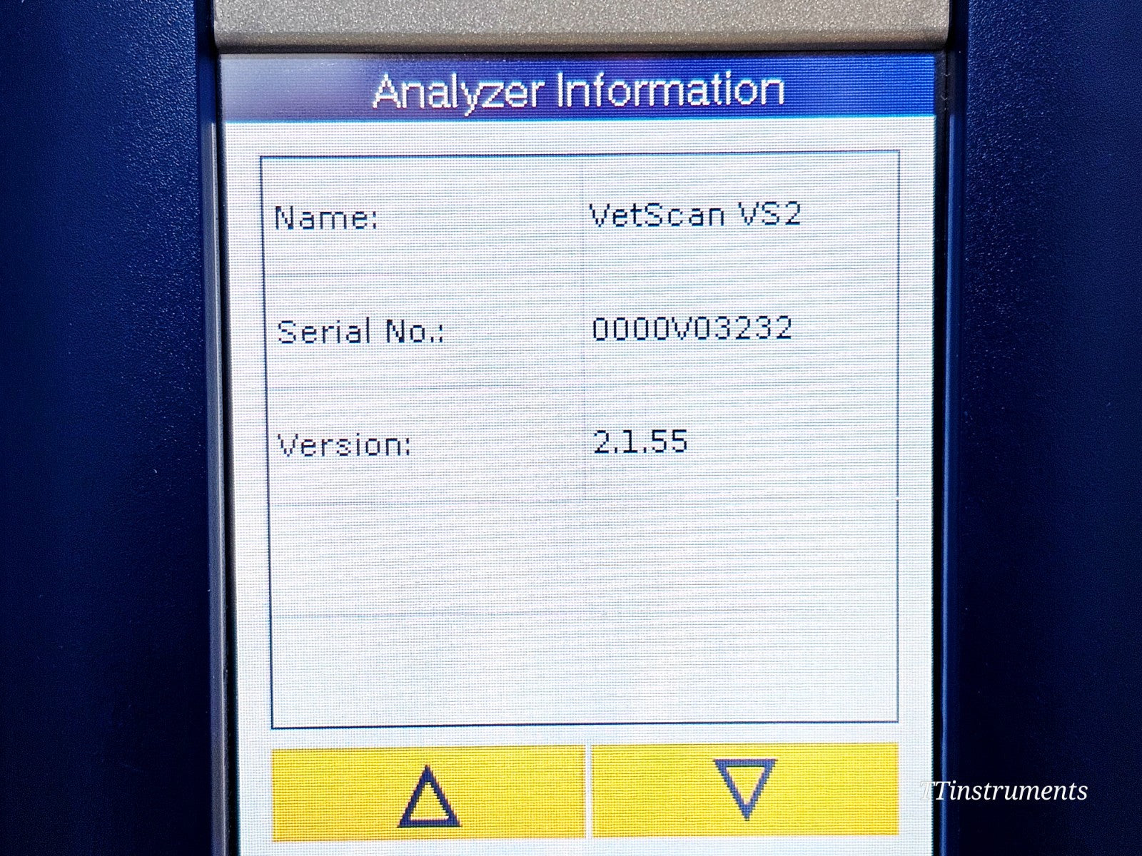 Abaxis VetScan unit label and serial number detail used lab equipment