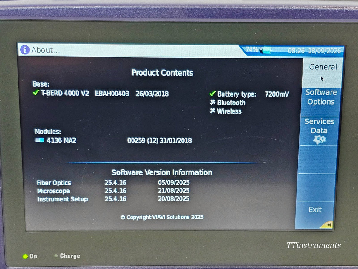 CALIBRATED VIAVI T-BERD 4000 V2 OTDR 4136MA2 1310/1550/1625nm SM Fibre Tester15