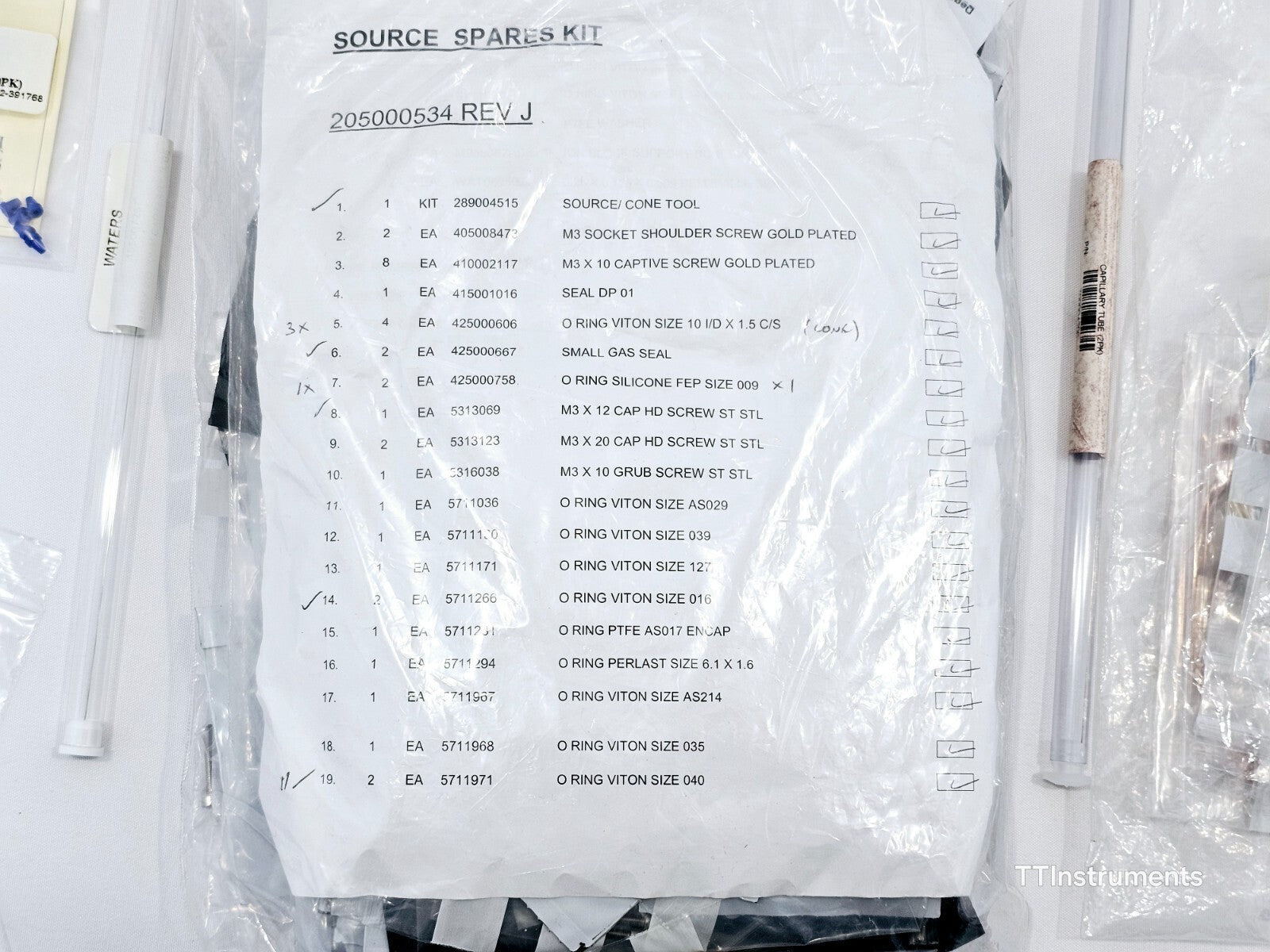 Waters Xevo TQ-S OEM source spares kit included in the sale
