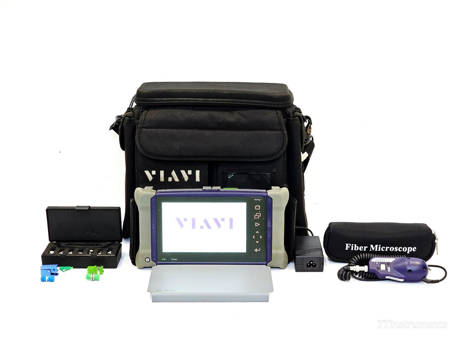VIAVI MTS 4000 V2 OTDR full kit with P5000i microscope, adaptor case, carry bag and power adapter