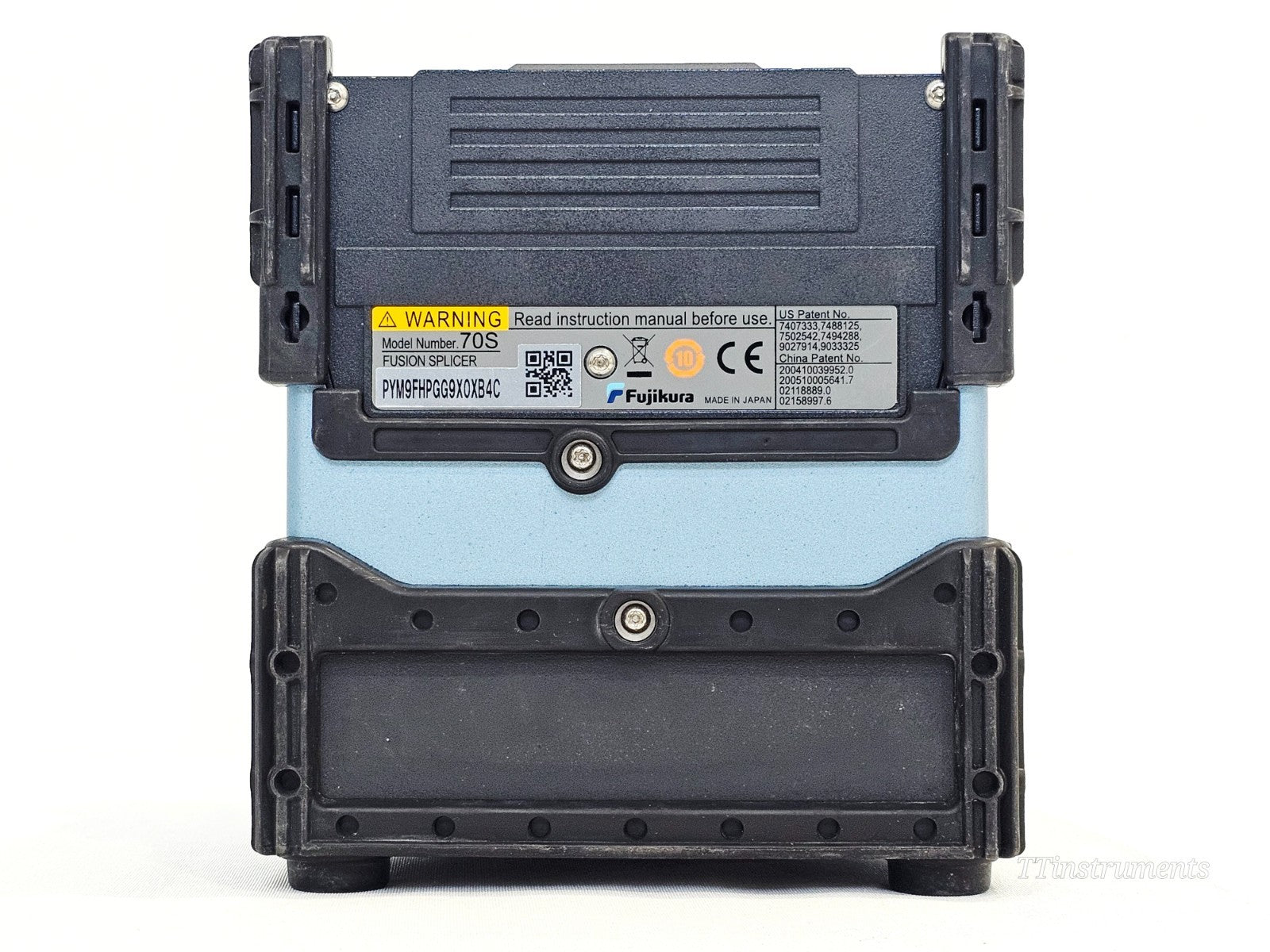 Fujikura FSM-70S+ splicer splicing chamber and electrode detail close-up