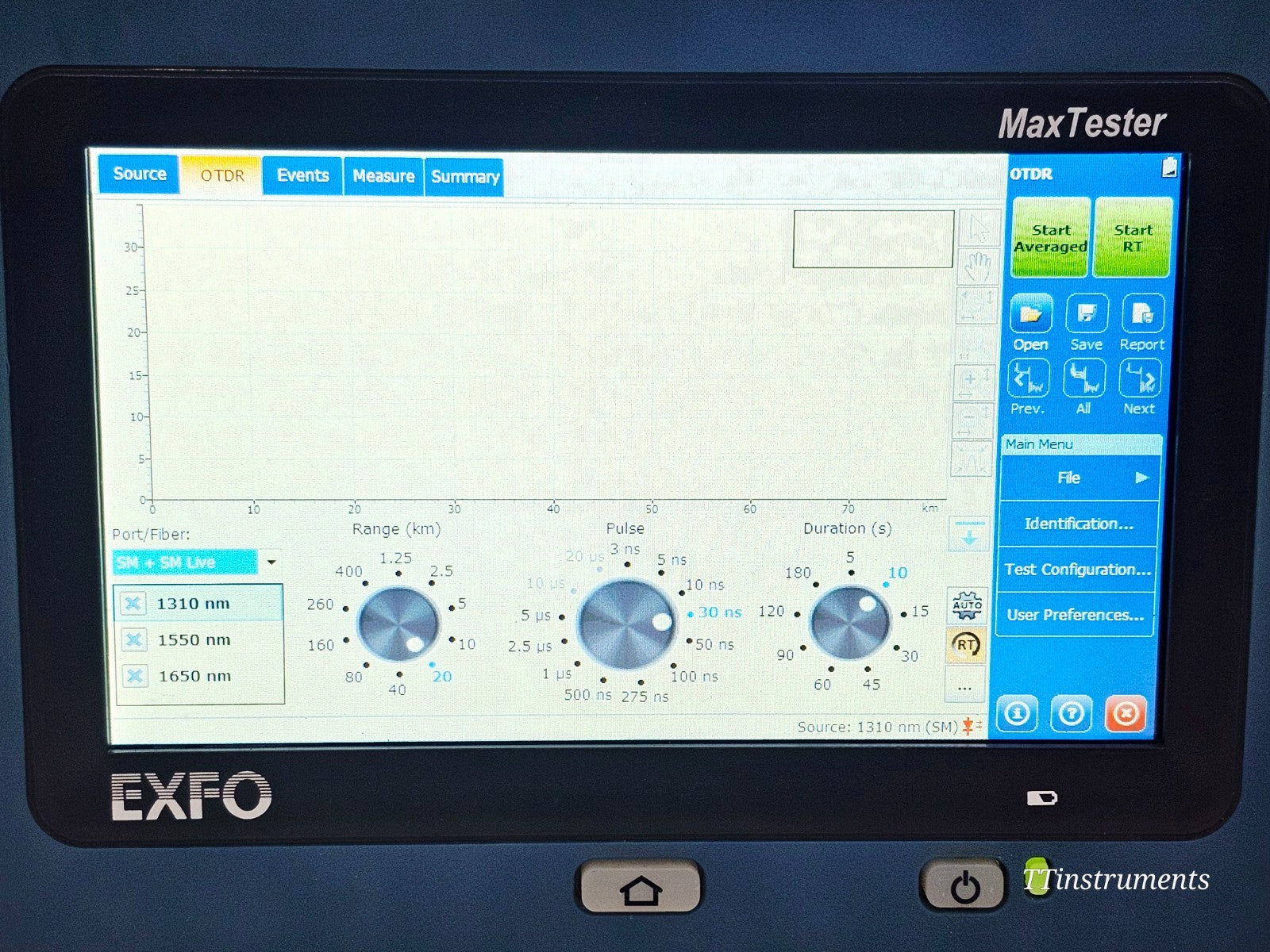 EXFO MAX-730C-SM8-EA used OTDR showing cosmetic wear on housing