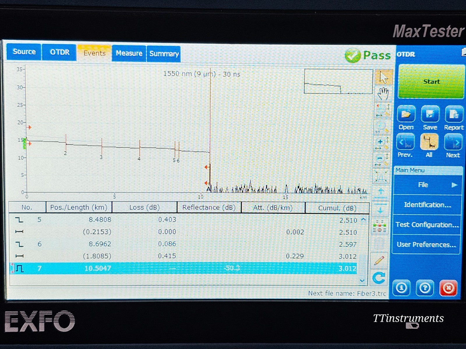 EXFO MAX-720C-SM1-EA used OTDR full unit view showing wear and condition