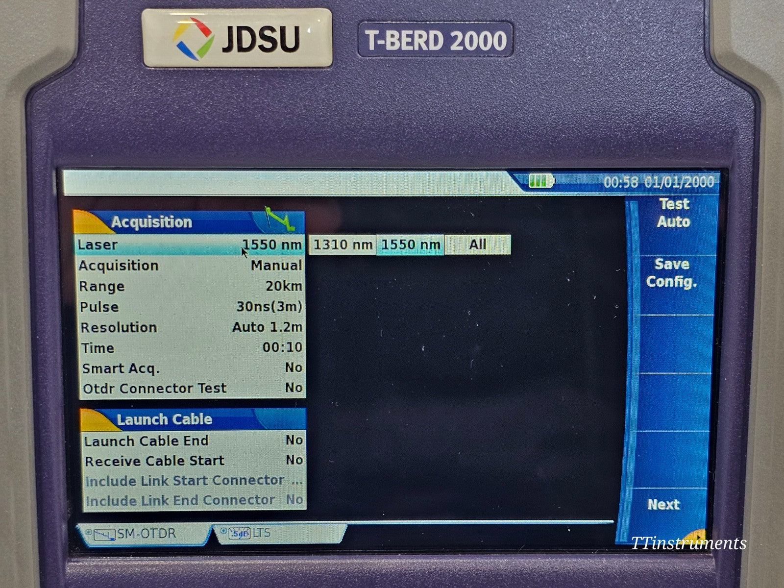 Viavi JDSU MTS 2000 Mainframe & 4126 MA SM OTDR 1310/1550nm LC-APC 37/35 dB SM