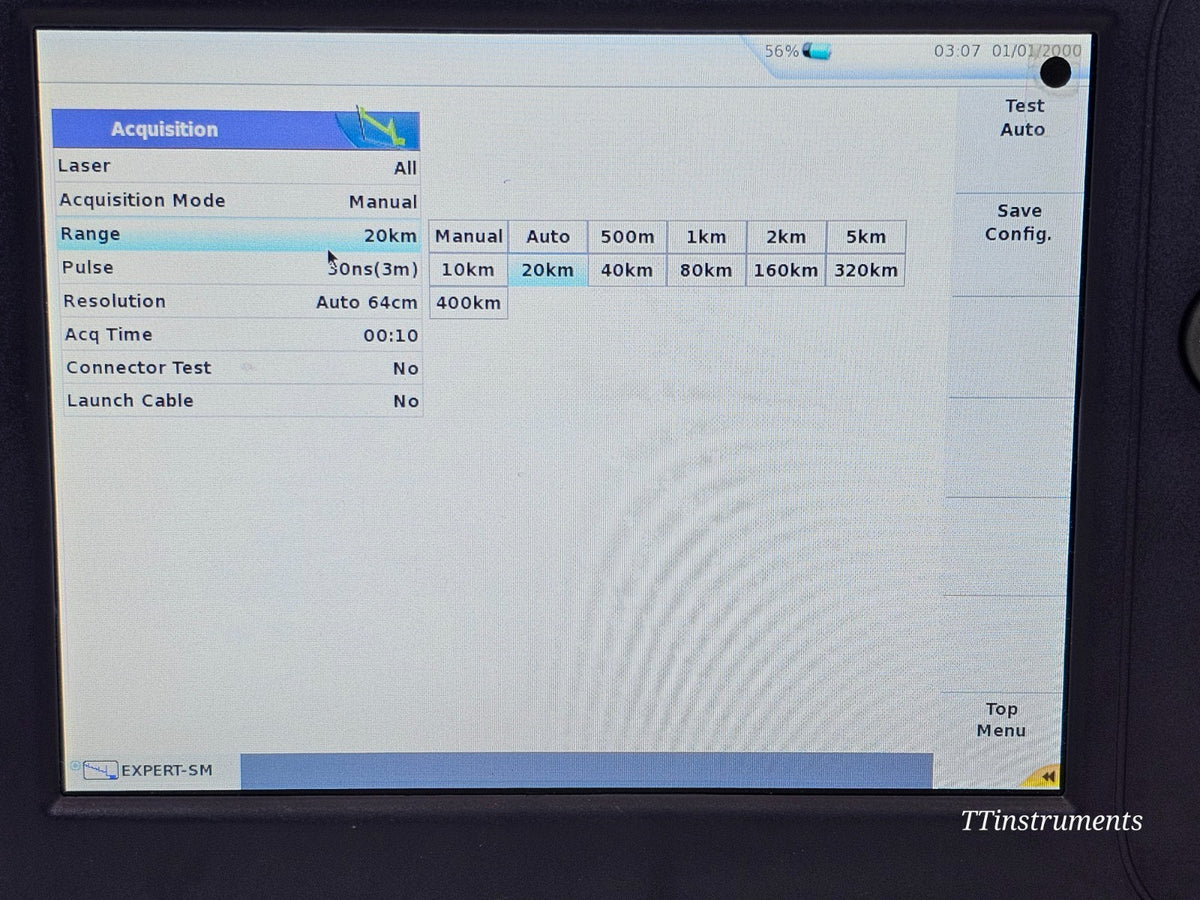 VIAVI MTS fibre test equipment right side panel detail