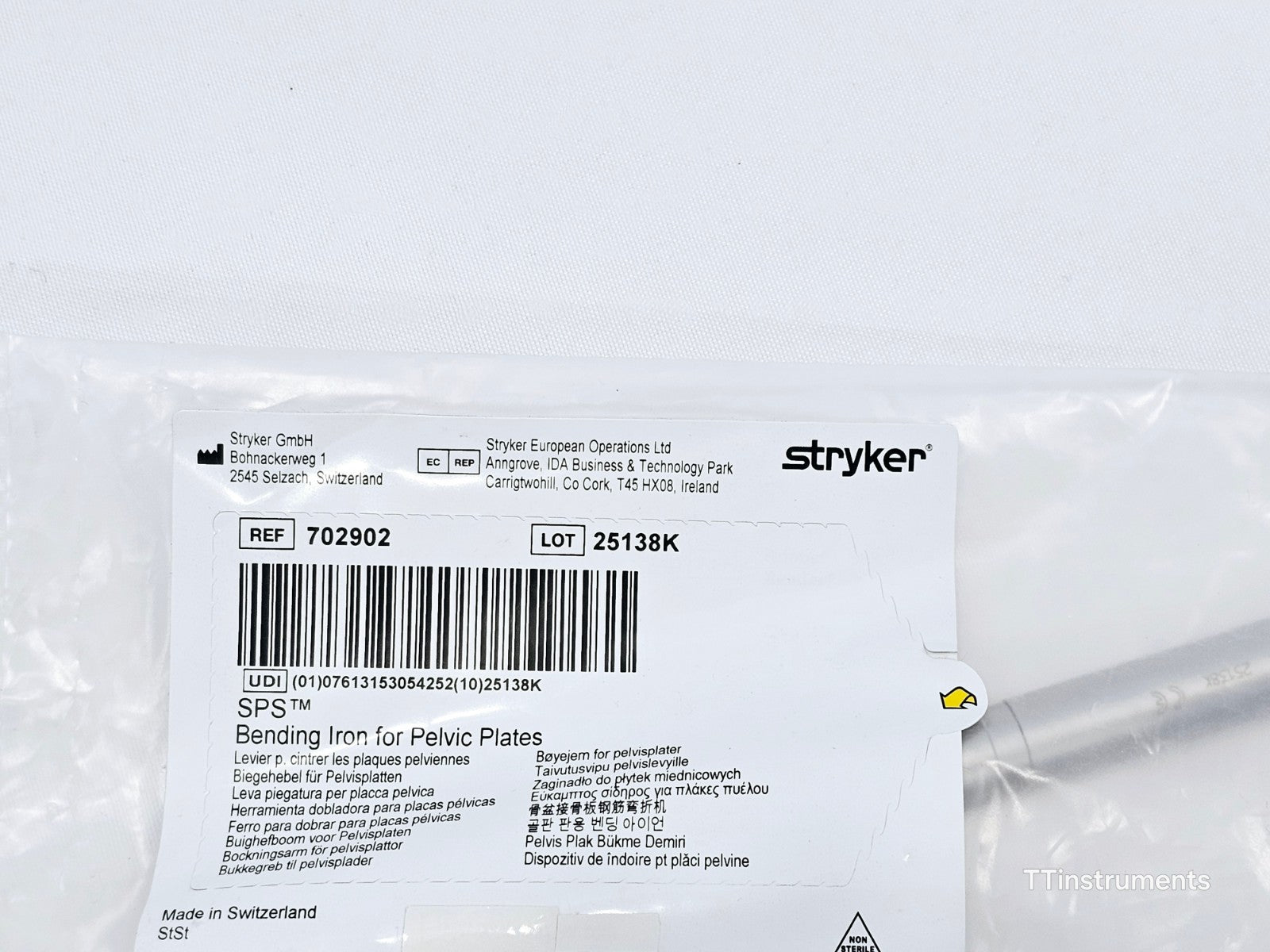 Stryker 702902 SPS Bending Iron For Pelvic Plates