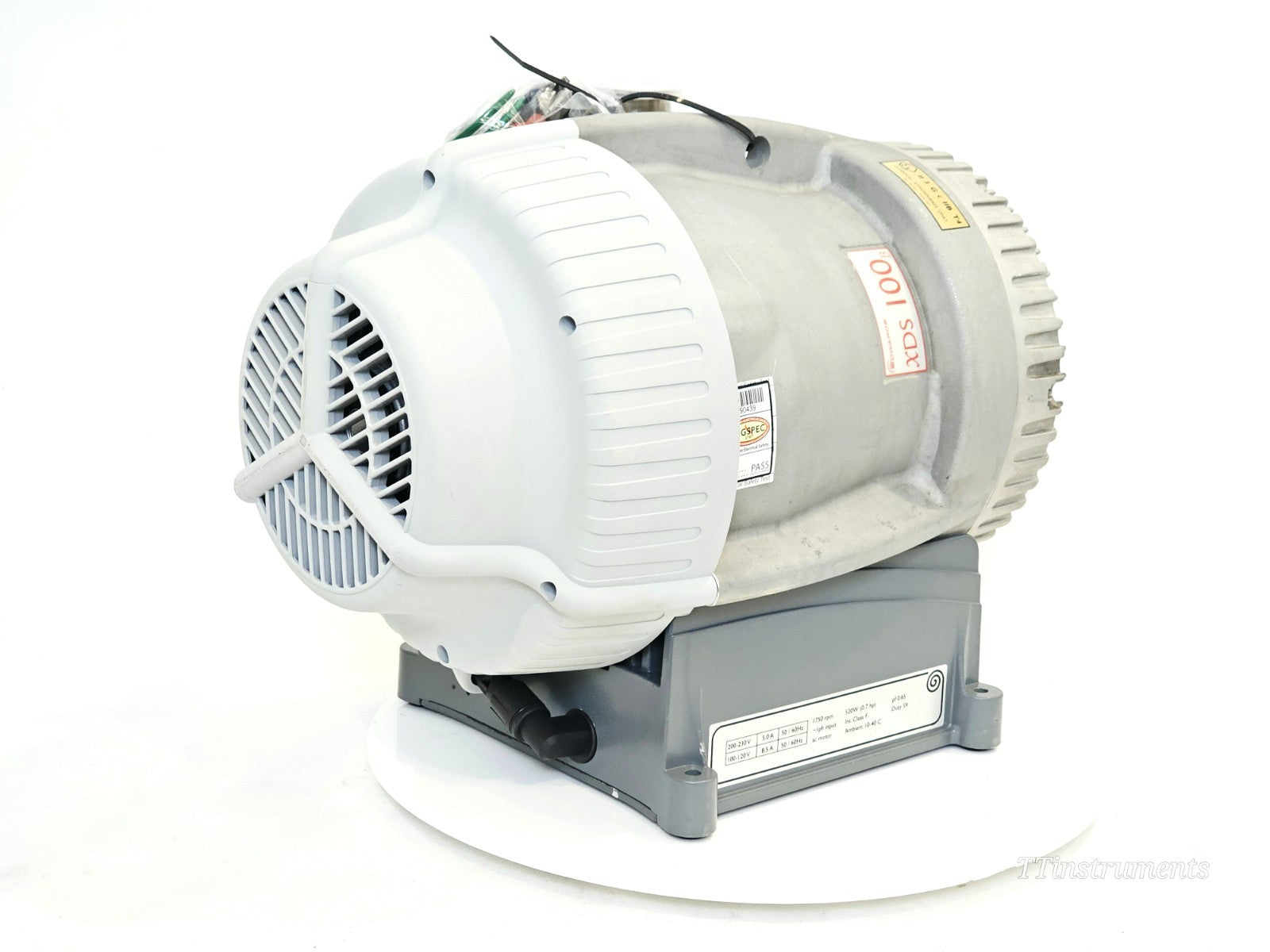 Edwards XDS100B scroll vacuum pump front angle view