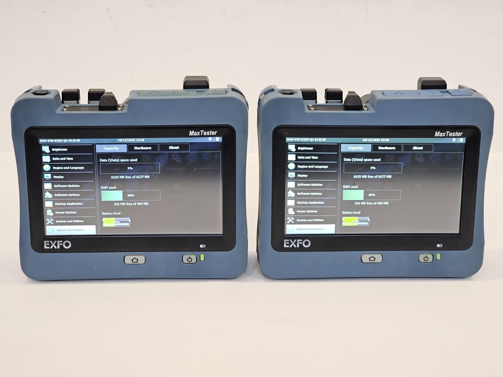 Calibrated EXFO OLTS MAX-940 ICERT QUAD 850/1300 1310/1550 SM MM Fiber Certifier