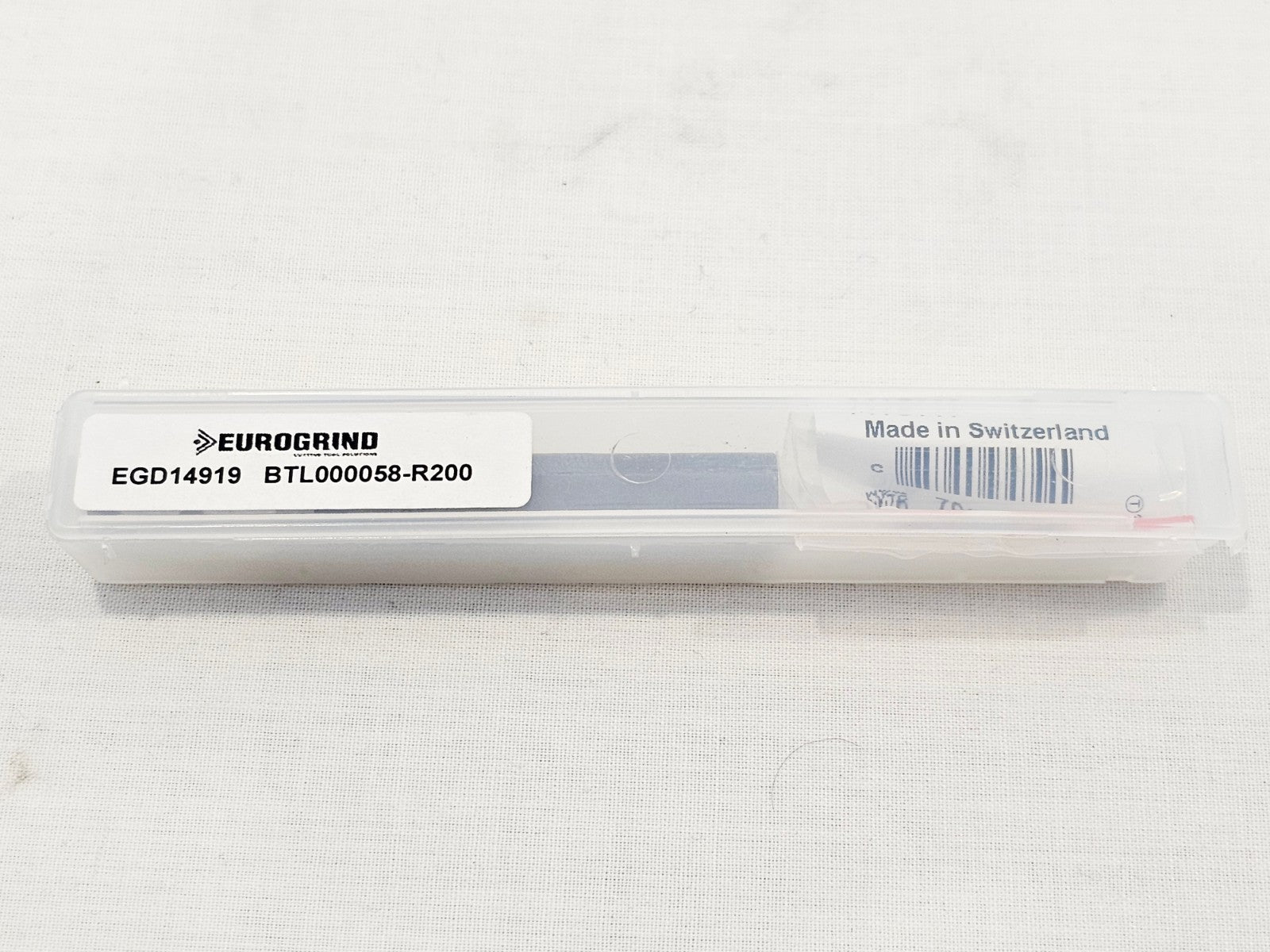 Sandvik BTL000058-R200 E10M-SCL carbide boring bar in sealed plastic case, Made in Switzerland label visible